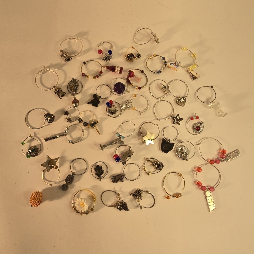 Assorted Wine Glass Charms Lot Of 170